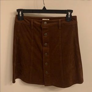 Suede mini skirt